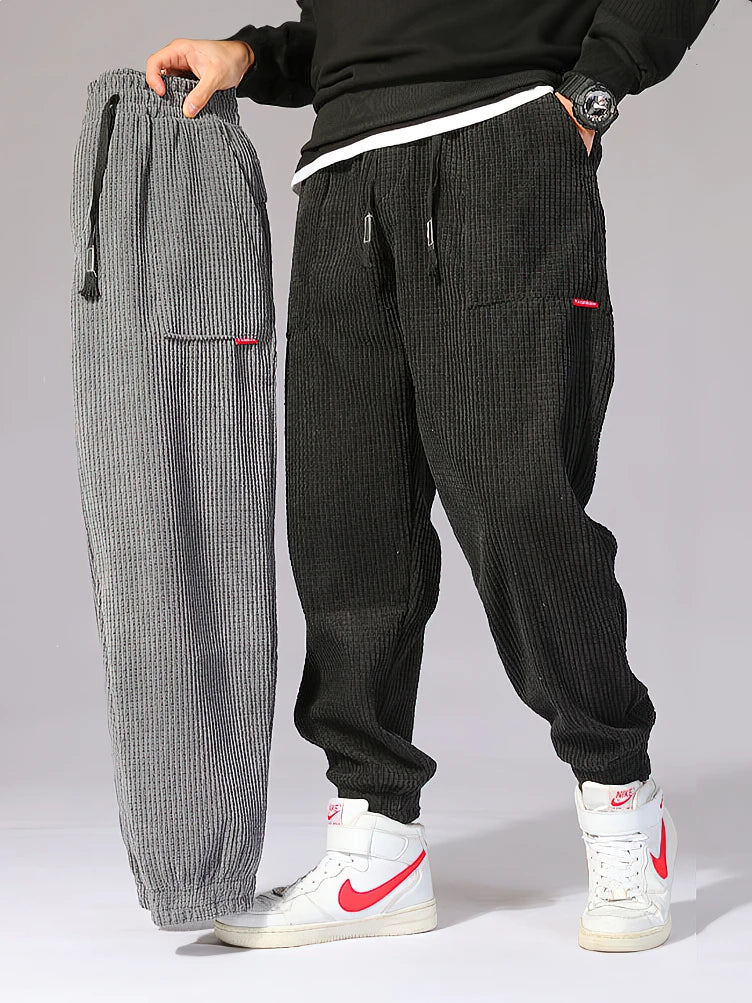 Casual Corduroy Pants - Loose Fit Mens Joggers - VogeLuxe