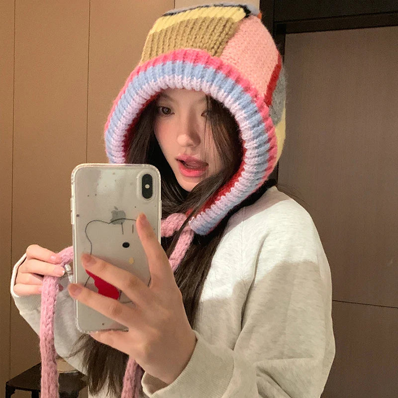 Fashionable Stripe Fleece Earmuffs for Ladies