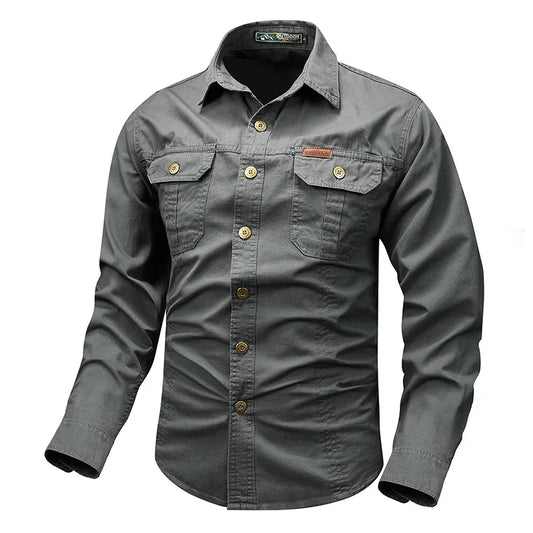 Classic Fit Men's Long Sleeve Casual Shirt - VogeLuxe