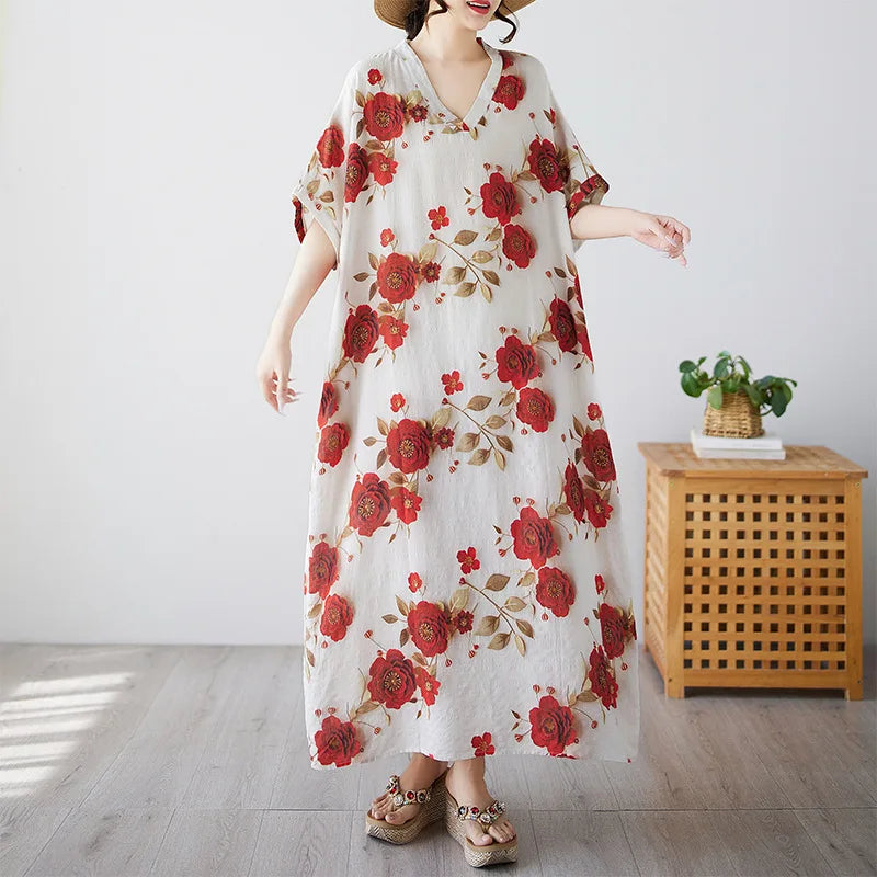 Free-Spirited Global Maxi Sundress - Relaxed Casual Wear