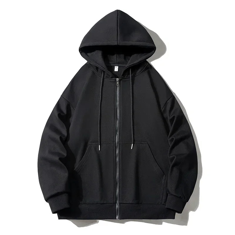 Large Size Men's Zip Up Hooded Sweatshirt