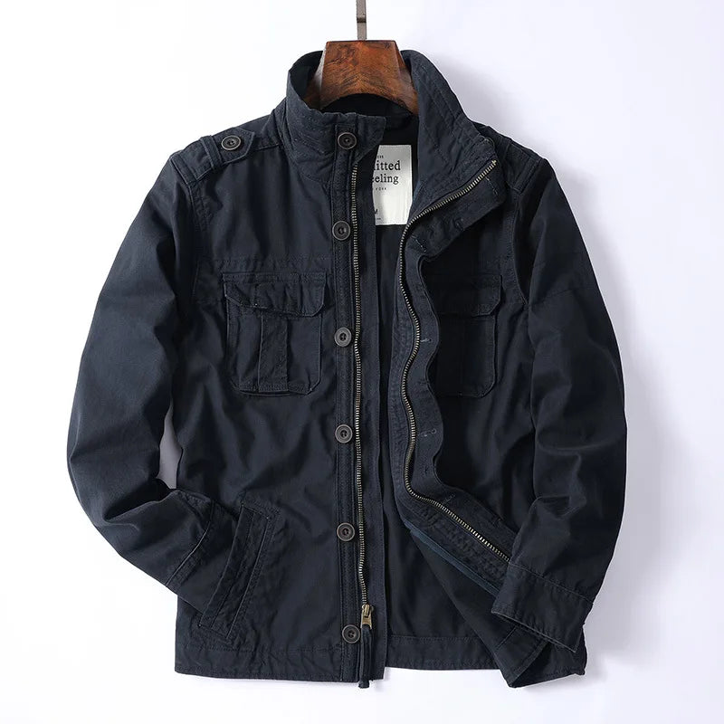 Classic Blue Cargo Jacket for Men - VogeLuxe