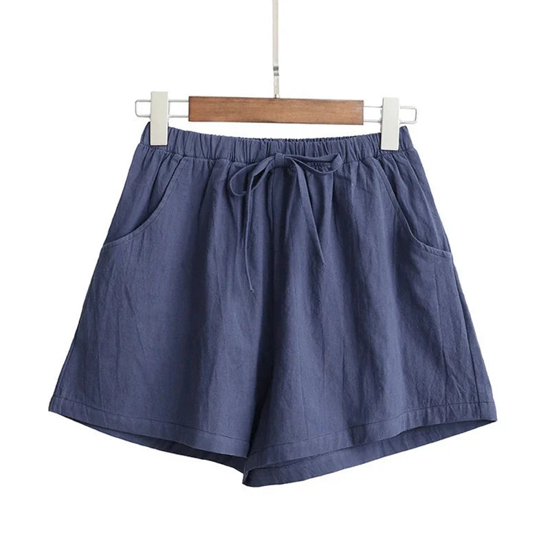 Comfortable Casual High Waist Linen Shorts