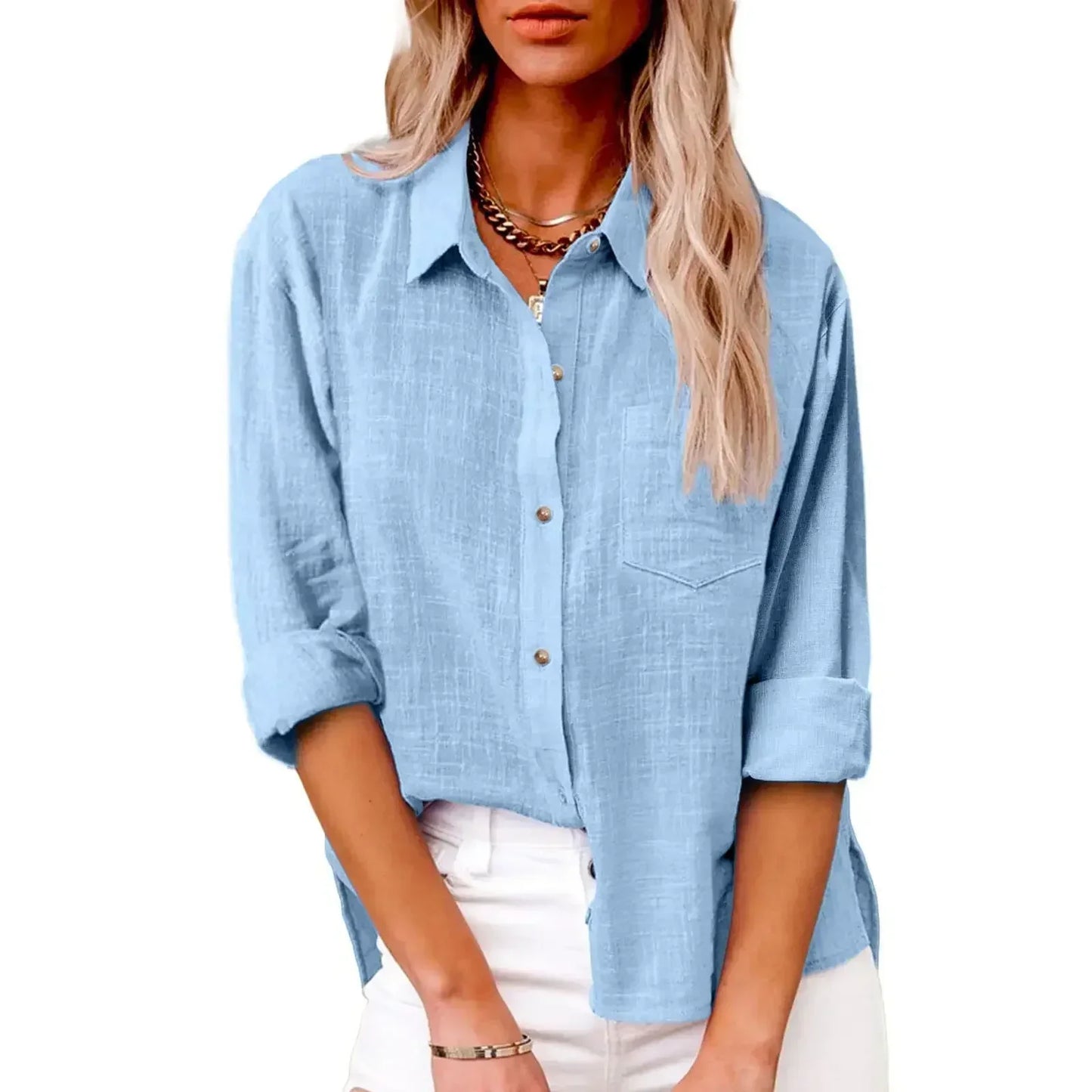 Ladies Classic Casual Linen Shirt