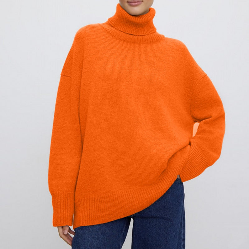 Cozy Women's Big Knit Turtleneck Winter Sweater