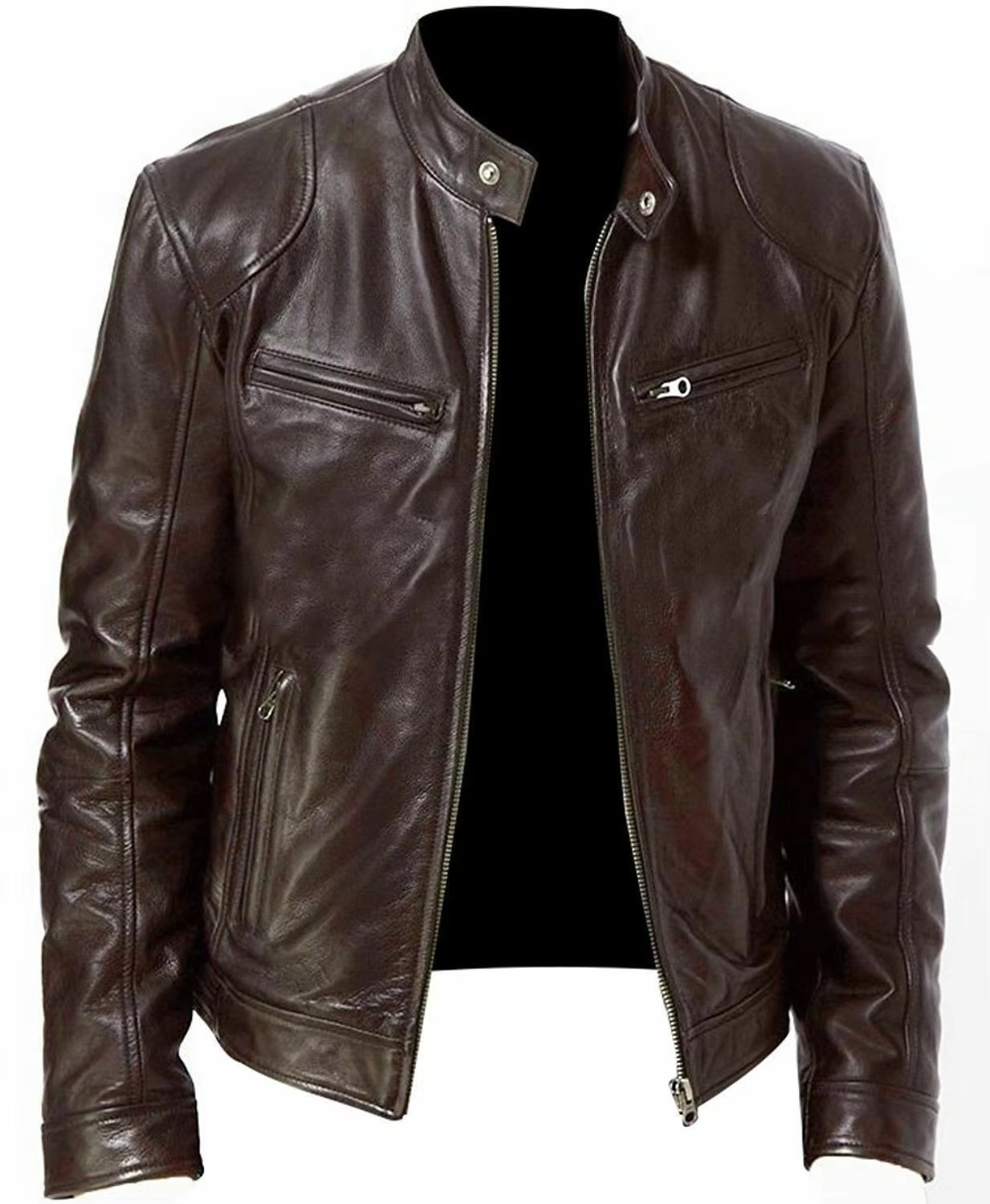 Relaxed Fit Men's Button Collar Jacket