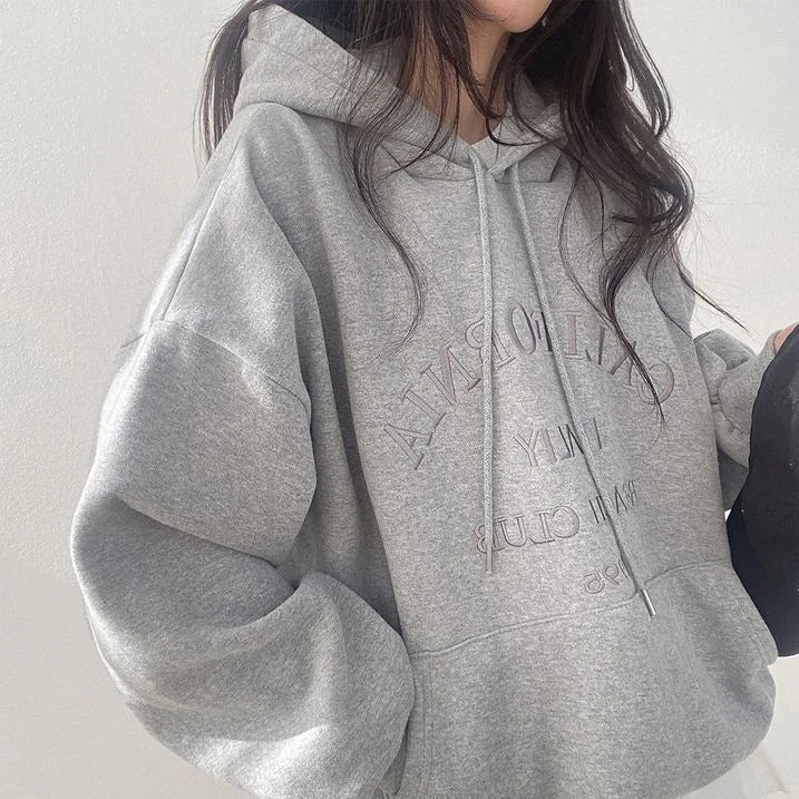 Cozy Women's Loose Fit Hooded Sweatshirt with Pockets