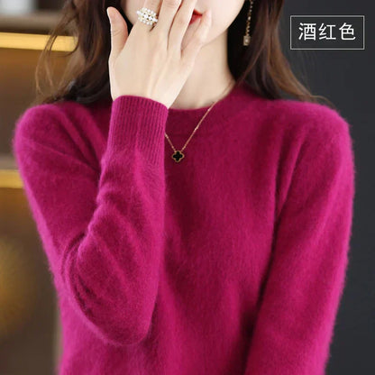 Soft Women's Cashmere Crew Neck Fitted Sweater
