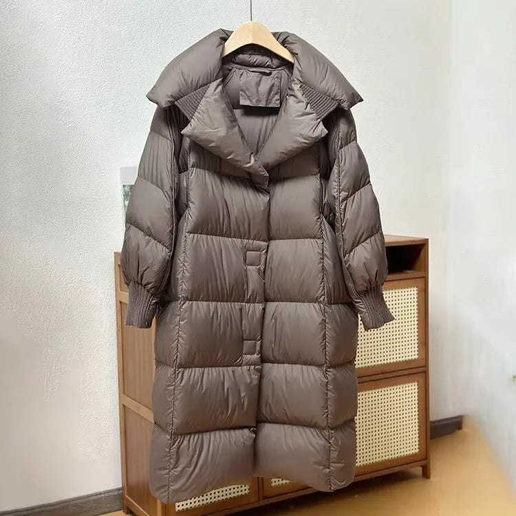 Warm 90% White Down Filled Women's Puffy Parka