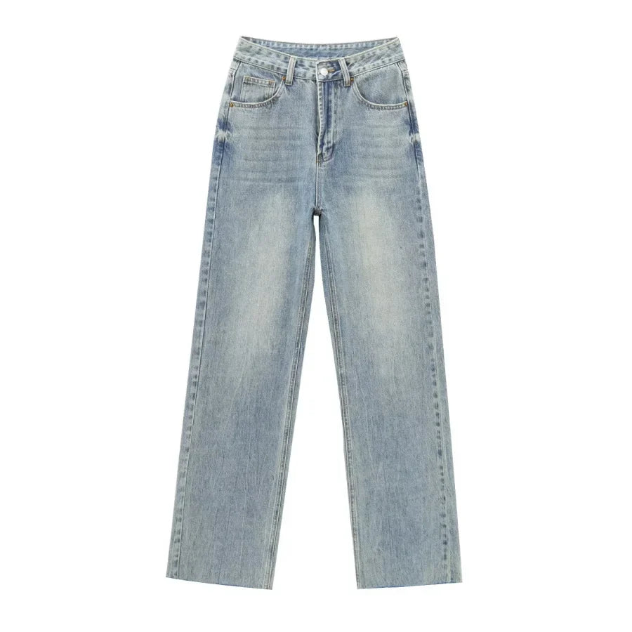Comfortable High Waist Wide Leg Jeans Women