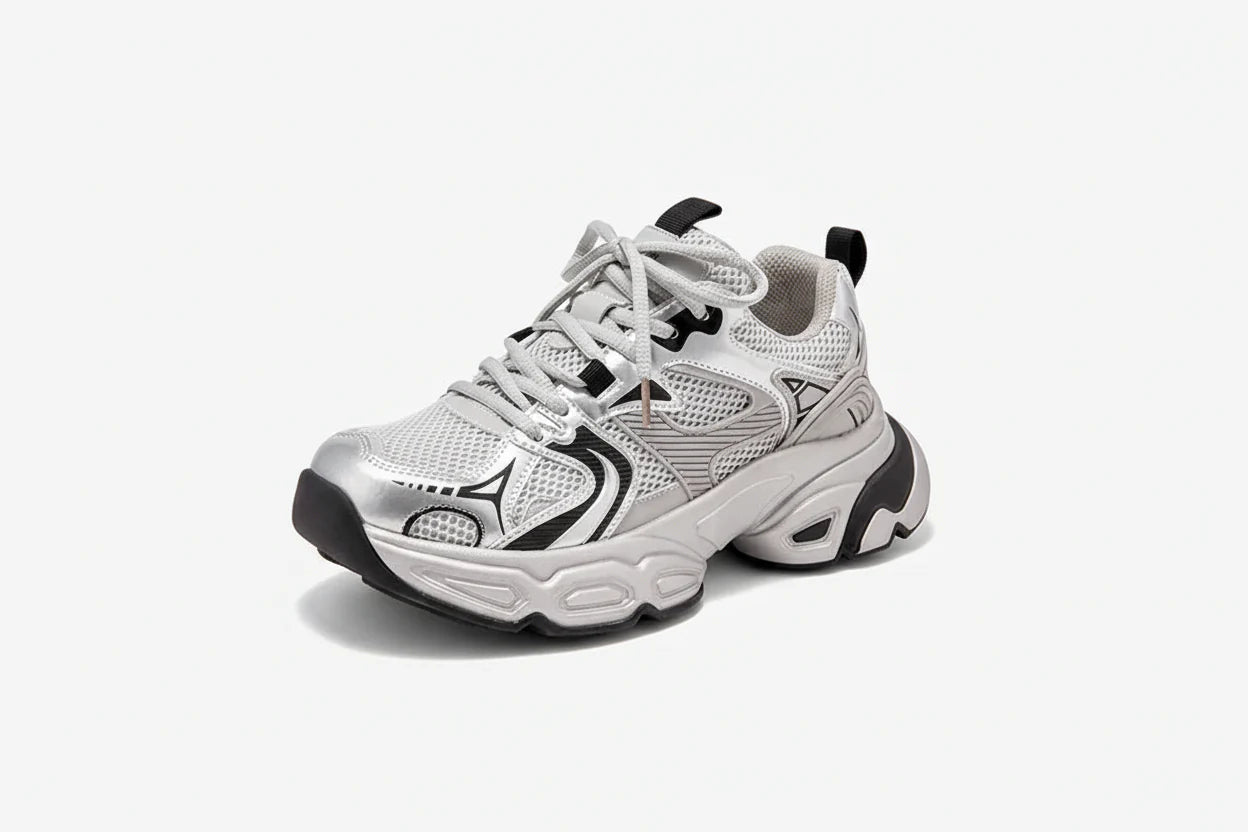 Fashionable Patchwork Lace Up Women's Sneakers