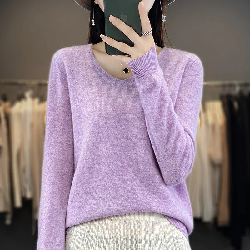 Soft Merino Wool V-Neck Sweater