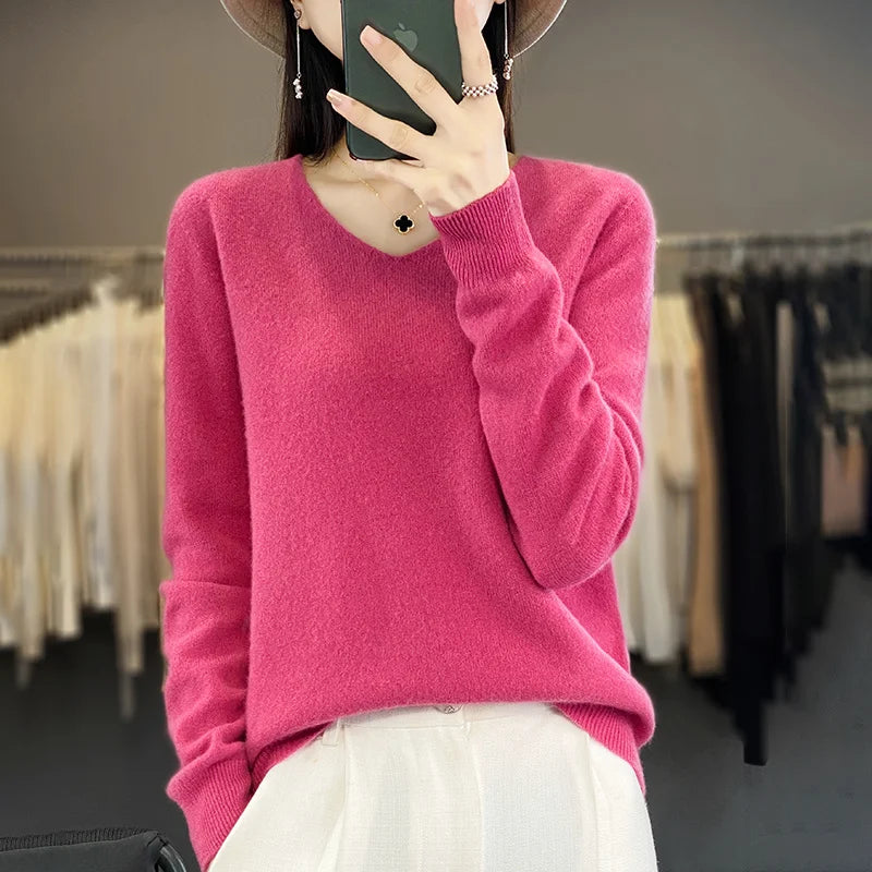 Soft Merino Wool V-Neck Sweater