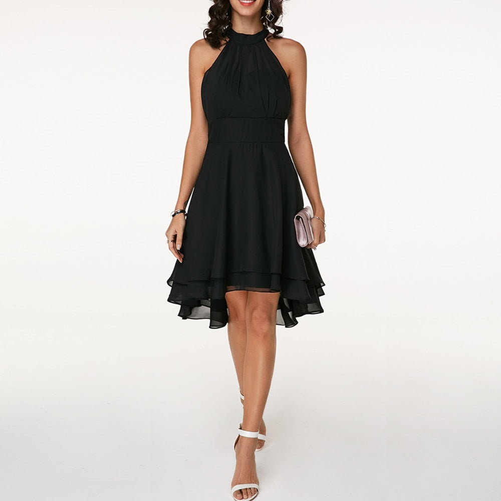 Ladies Floral Short Summer Dress with Cute Ruffles - BritishElegance
