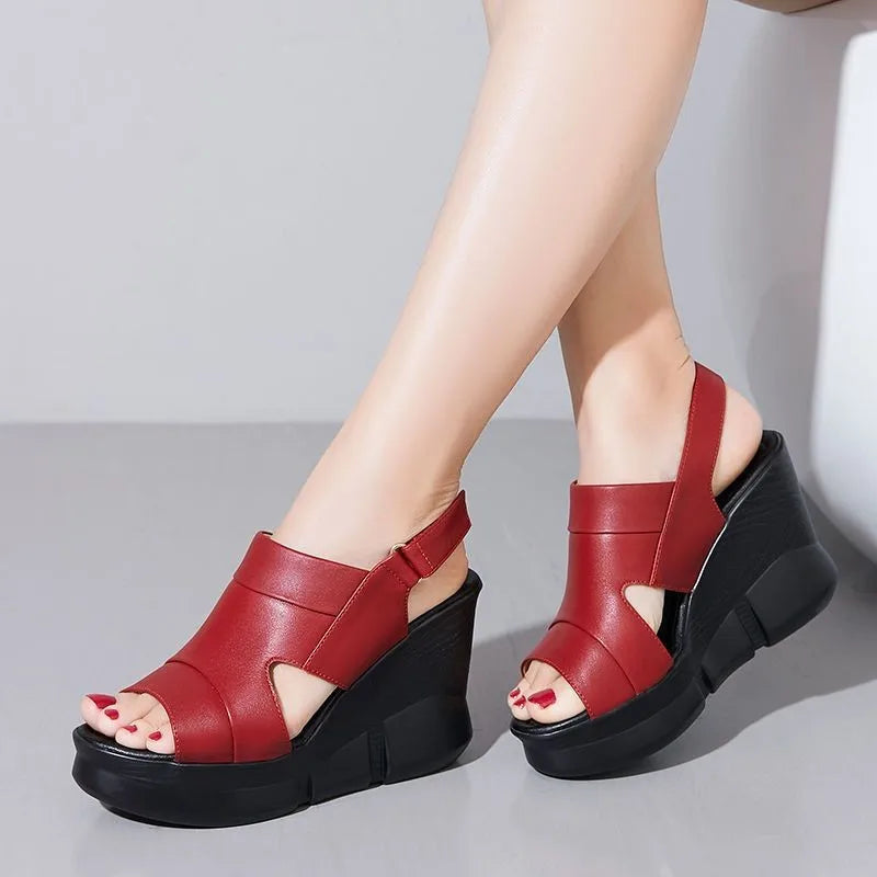 Ladies Leather High Heel Sandals