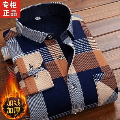 Cozy Plaid Flannel Shirt for Men - Warm Fleece Lined