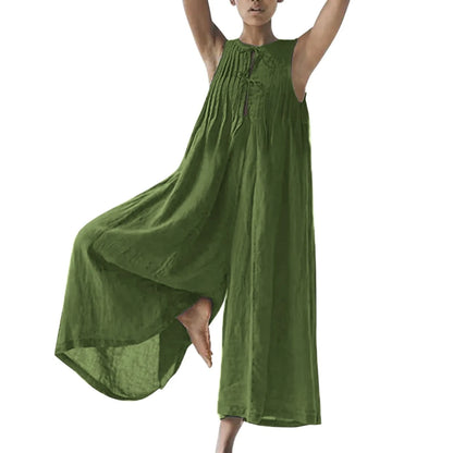 Loose Flowy V Neck Summer Jumpsuit Romper