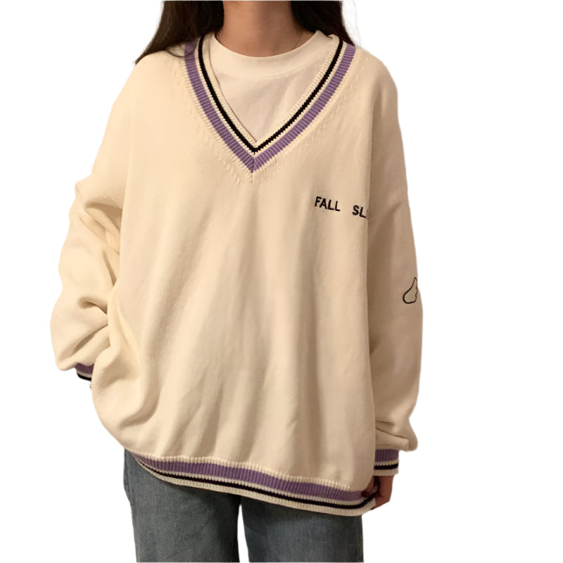 Cozy Women's Large V-Neck Winter Sweater - VogeLuxe