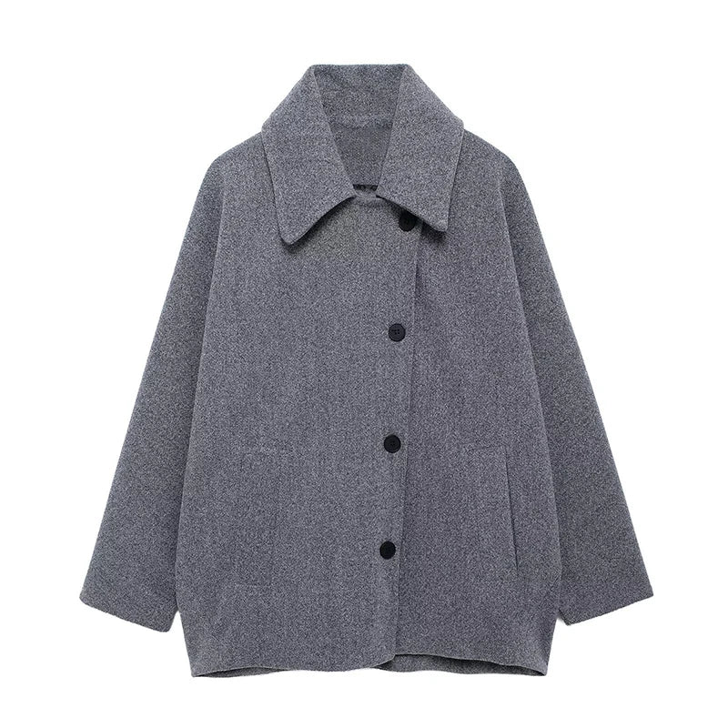 Large Synthetic Wool Parka Coat