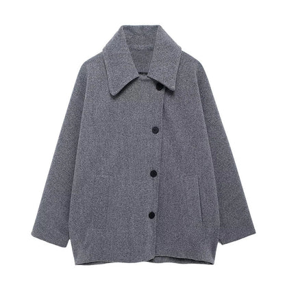 Large Synthetic Wool Parka Coat