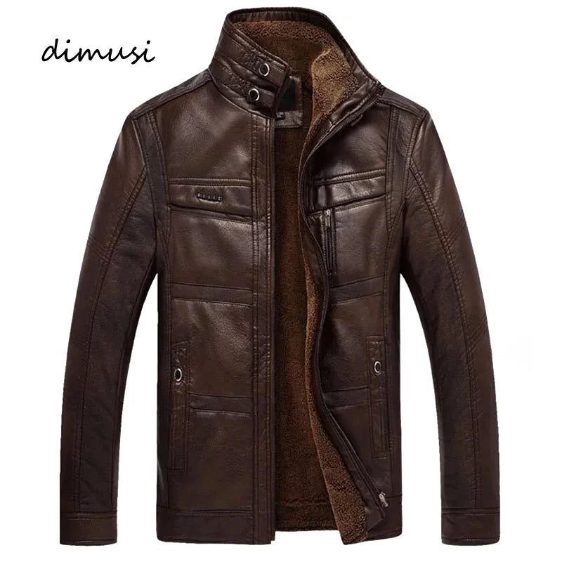 Warm Mens Leather Winter Coat - VogeLuxe