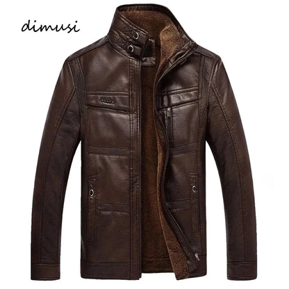 Warm Mens Leather Winter Coat - VogeLuxe