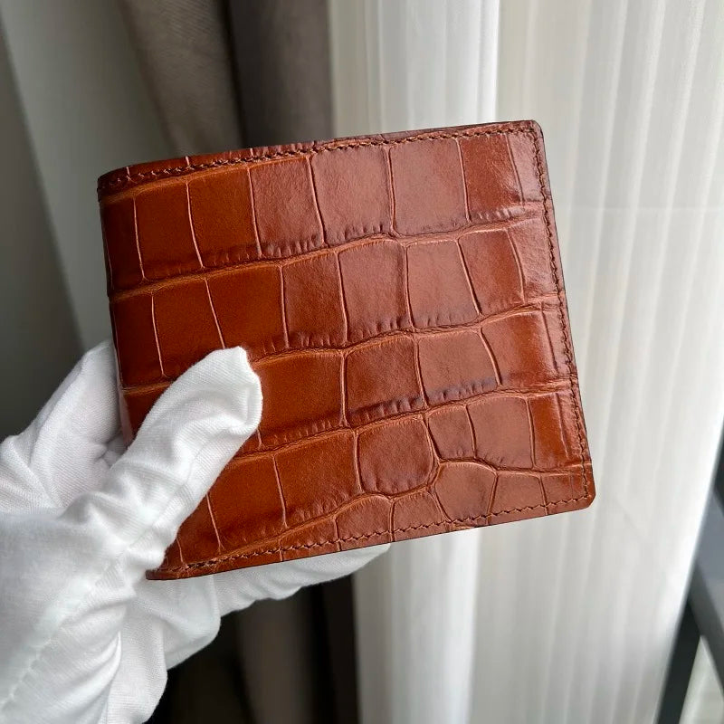 Custom Crocodile Skin Fold Wallet
