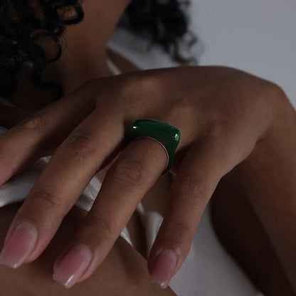 Colorful Waterproof Stainless Steel Band Ring