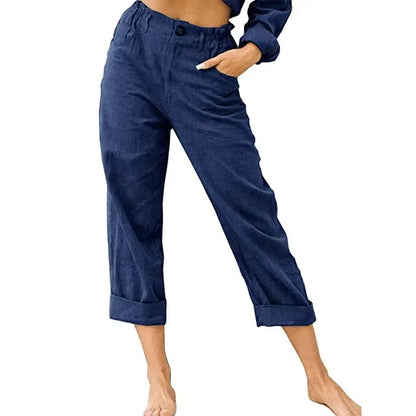 Lightweight Women's Casual Linen Pants with Pockets