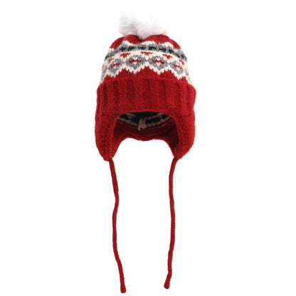 Warm Women's Knit Hat with Fur Pom Pom