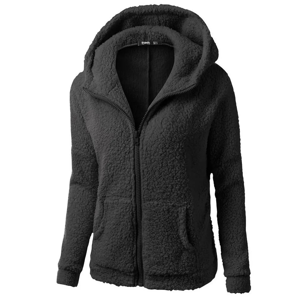 Soft Faux Fur Ladies Hooded Winter Jacket - VogeLuxe