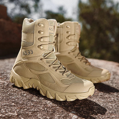 Durable Men's Leather Work Safety Boots - VogeLuxe