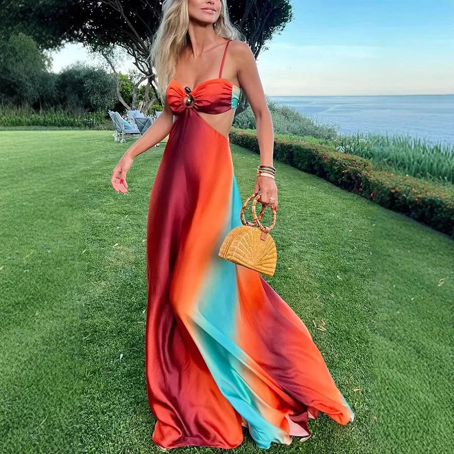 Chic Long Dress with Knot Detail - VogeLuxe