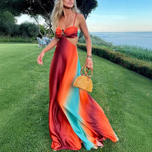 Chic Long Dress with Knot Detail - VogeLuxe