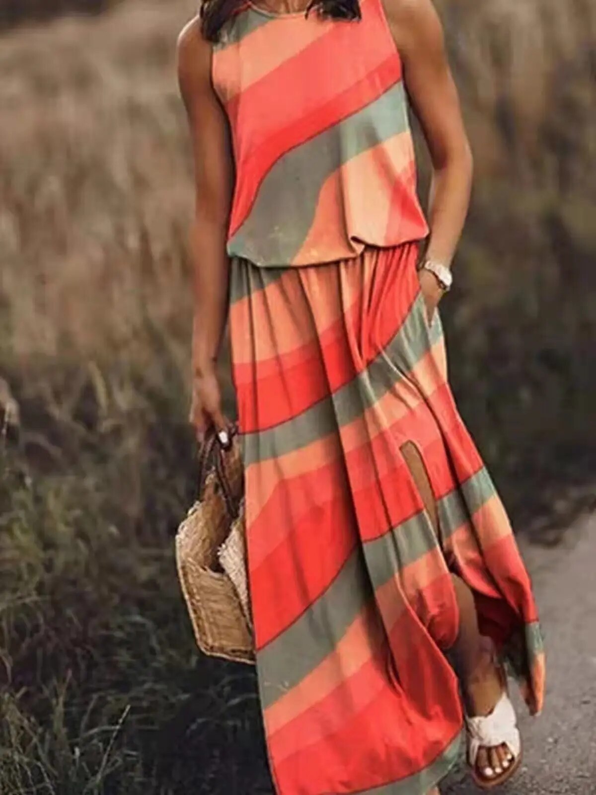 Vibrant Summer Maxi Dress for Women