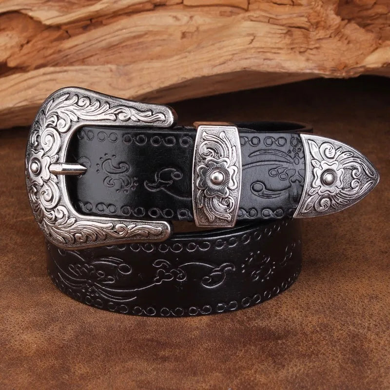Stylish Leather Cowboy Belt