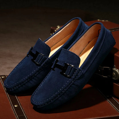 Comfortable Genuine Leather Slip-On Loafers For Men - VogeLuxe