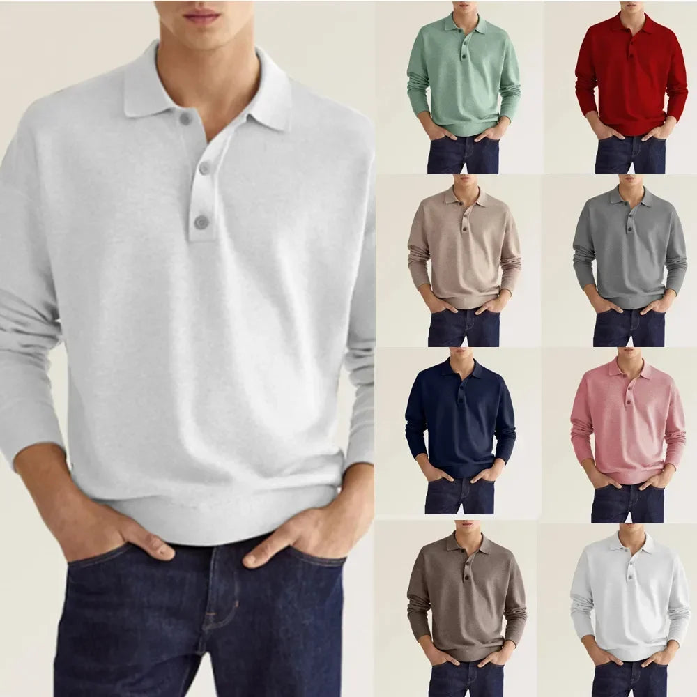 Classic Fit Men's Polo Shirt – Slim Button Down Collar Top - VogeLuxe