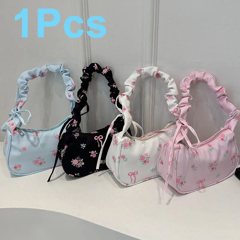 Cute Floral Fabric Tote Shoulder Bag - VogeLuxe