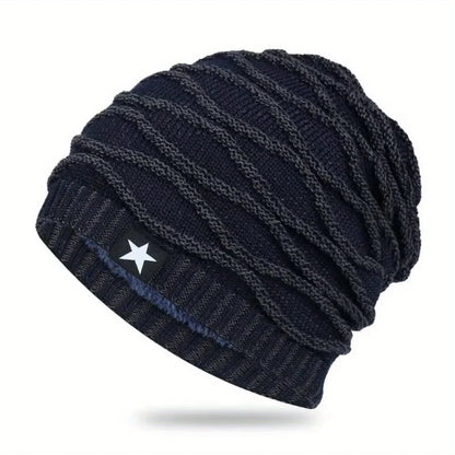 Warm Fleece Lined Slouch Beanie for Men Women