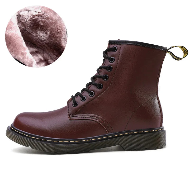 Insulated Leather Waterproof Chelsea Ankle Boots