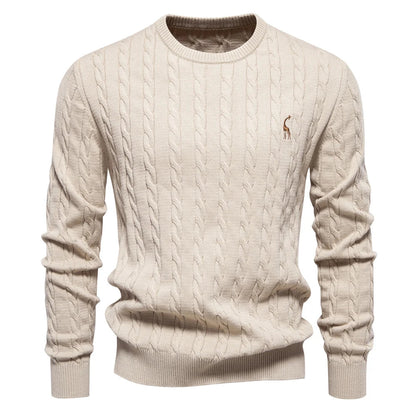 Cozy Mens Animal Print Crew Sweater