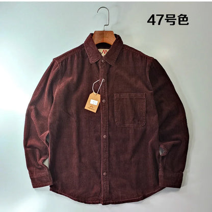 Classic Casual Corduroy Button Down Shirt for Men