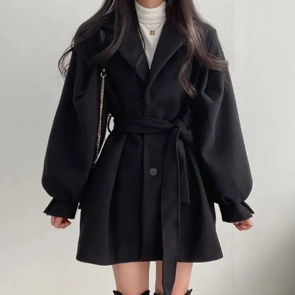 Chic Belted Short Trench Coat