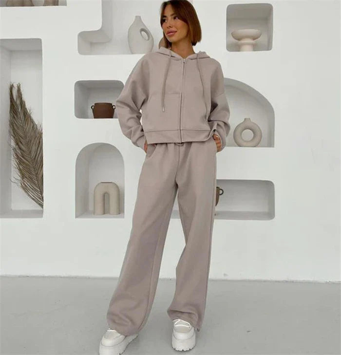 Ladies' Fleece Hooded Sweat Suit