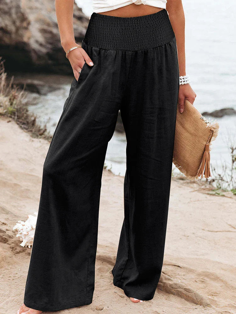 Comfortable High Waist Loose Fit Linen Pants