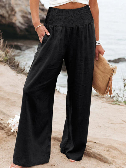 Comfortable High Waist Loose Fit Linen Pants