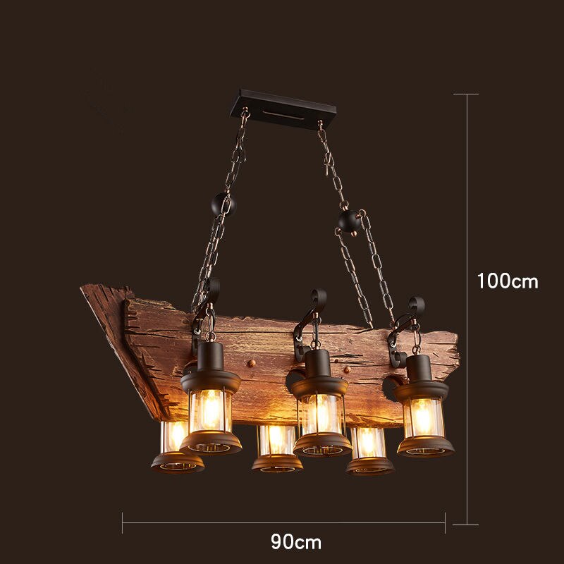 Rustic Wooden LED Pendant Light