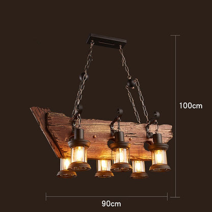 Rustic Wooden LED Pendant Light