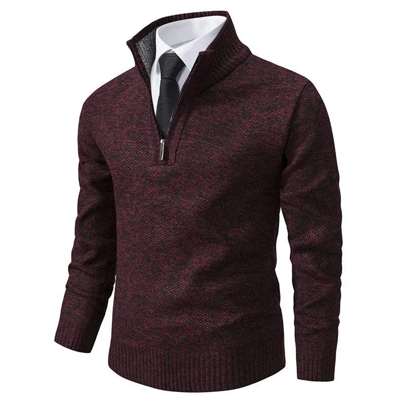 Warm Fleece Lined Mid Zip Pullover